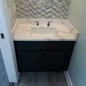Bathroom Sink with Custom Tiling